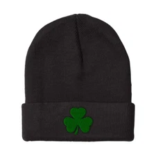 Beanies for Men Shamrock Irish Embroidery Winter Hats Women Acrylic Skull Cap