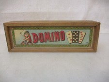 x-27321	Altes Domino-Spiel in Holzkasten, L. Kasten ca. 20 cm