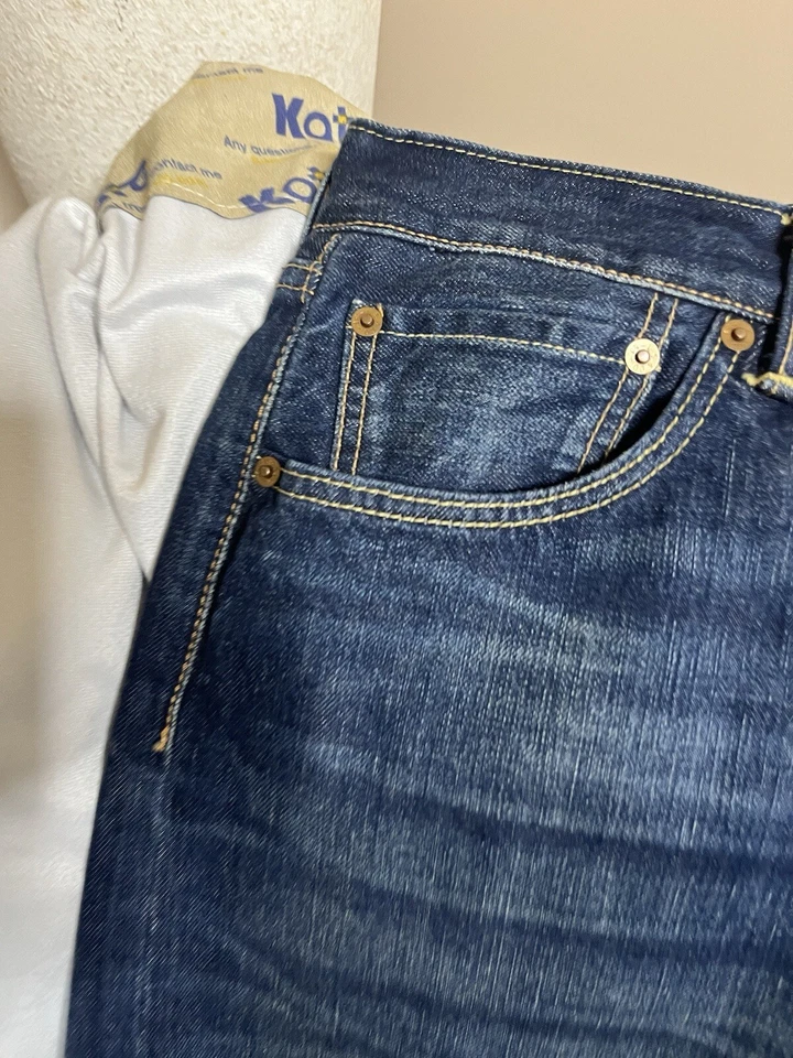 Levis Jeans Mens 36x34 Blue 501 XX Straight Fit Button Fly Dark Wash Denim - Image 2 of 4