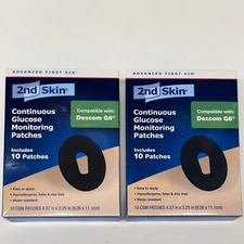Lot Of 2 Packages 2nd Skin Continuous Glucose Monitoring Patch Dexcom G6 NEW
