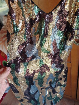 crushed silk dress SS 1994 Crushed Silk Beaded Runway Mini Dress