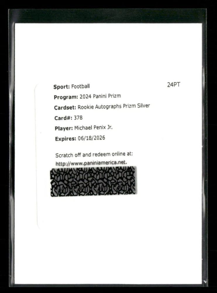 2024 Panini Prizm Draft Picks - Silver Prizm Autographs #101 Michael Penix Jr. (AU, RC)