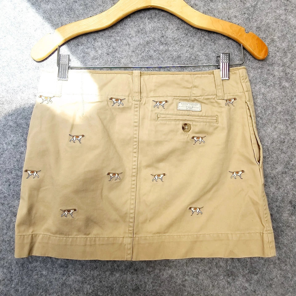 Minifalda Polo Ralph Lauren Niñas 16 XL Tostada Caqui Perros Preppy Ultra Super Foto 2 de 4