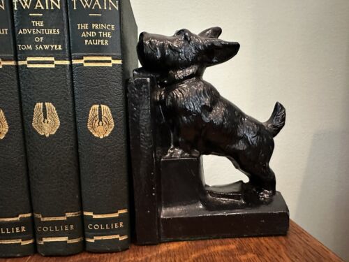 Pair of Vintage Metal Black Scottie Scotty Dog Terrier Bookends 6 3/4” X 5” - Picture 3 of 14