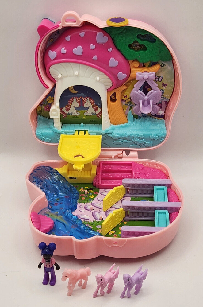 Polly Pocket 2021 Mattel Unicorn Forest Compact w Glitter Horn 5