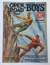 September 1936 OPEN ROAD FOR BOYS ~ mountain climbing cover