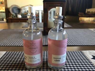 Bath & Body Works Aroma Essential Oil Mist Rose & Vanilla-Lot of 2