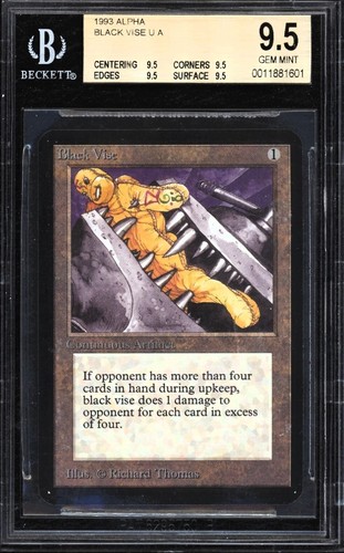 MTG Magic Gathering Alpha Black Vise QUAD (95,95,95,95) BGS 9.5 Beckett PSA CGC