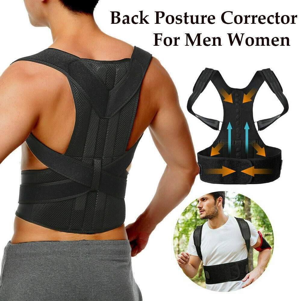 Men Women Back Support Belt Posture Corrector Brace Lower Upper