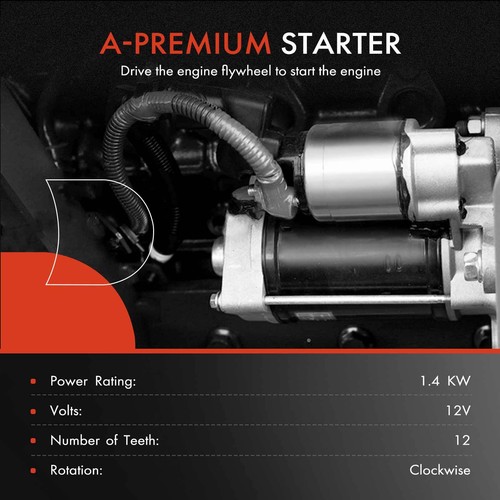 Starter Motor for INFINITI G35 2007-2008 M35 FX35 EX35 V6 3.5L 1.4KW CW 12V 12T - Picture 7 of 8