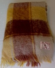 ALL MOHAIR PILE SCOTLAND MOHAIR WOOL FRINGED THROW/BLANKET PLAID 49x68