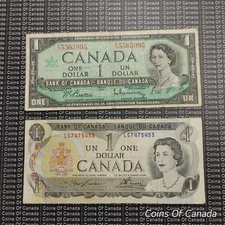 Lot of 2 - Canada's Final $1 Bills - 1967 + 1973 - $1 Banknotes #coinsofcanada