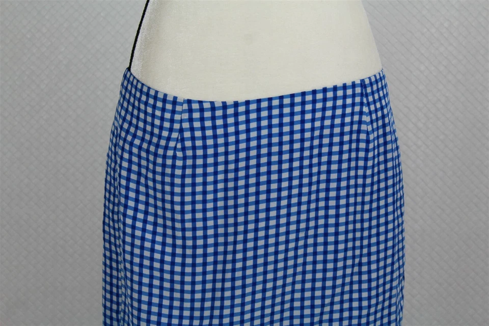 全新带标签 Baily 44 女式裙 10 蓝色格子长袍 100% 真丝直 Astley 美国 — 第 4/4 张图片