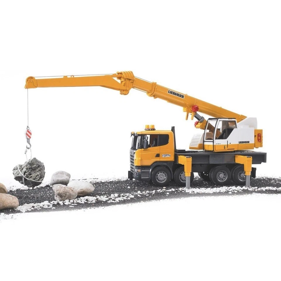 Bruder 3570 SCANIA R-Serie Liebherr Camion grue avec module sonore et lumineux - Photo 2/3