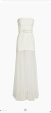 NWT Rebecca Vallance Cyndi Dress Size 12 White Strapless Maxi Bridal 