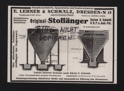 Dresden, Advertising 1926, E. Lehner & Schmalz Steam Boiler Factory Apparatus Construction Copper