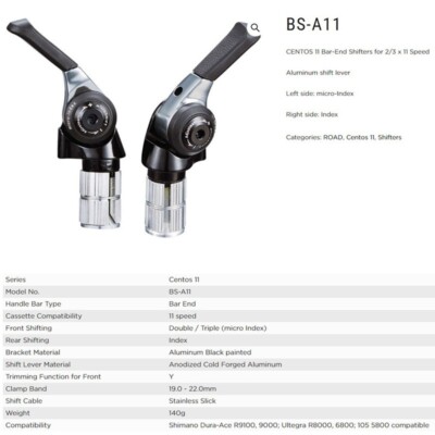 パーツ microSHIFT / BS-A11 / Bar End Shifters パーツ microSHIFT / BS-A11 / Bar End Shifters MicroShift BS