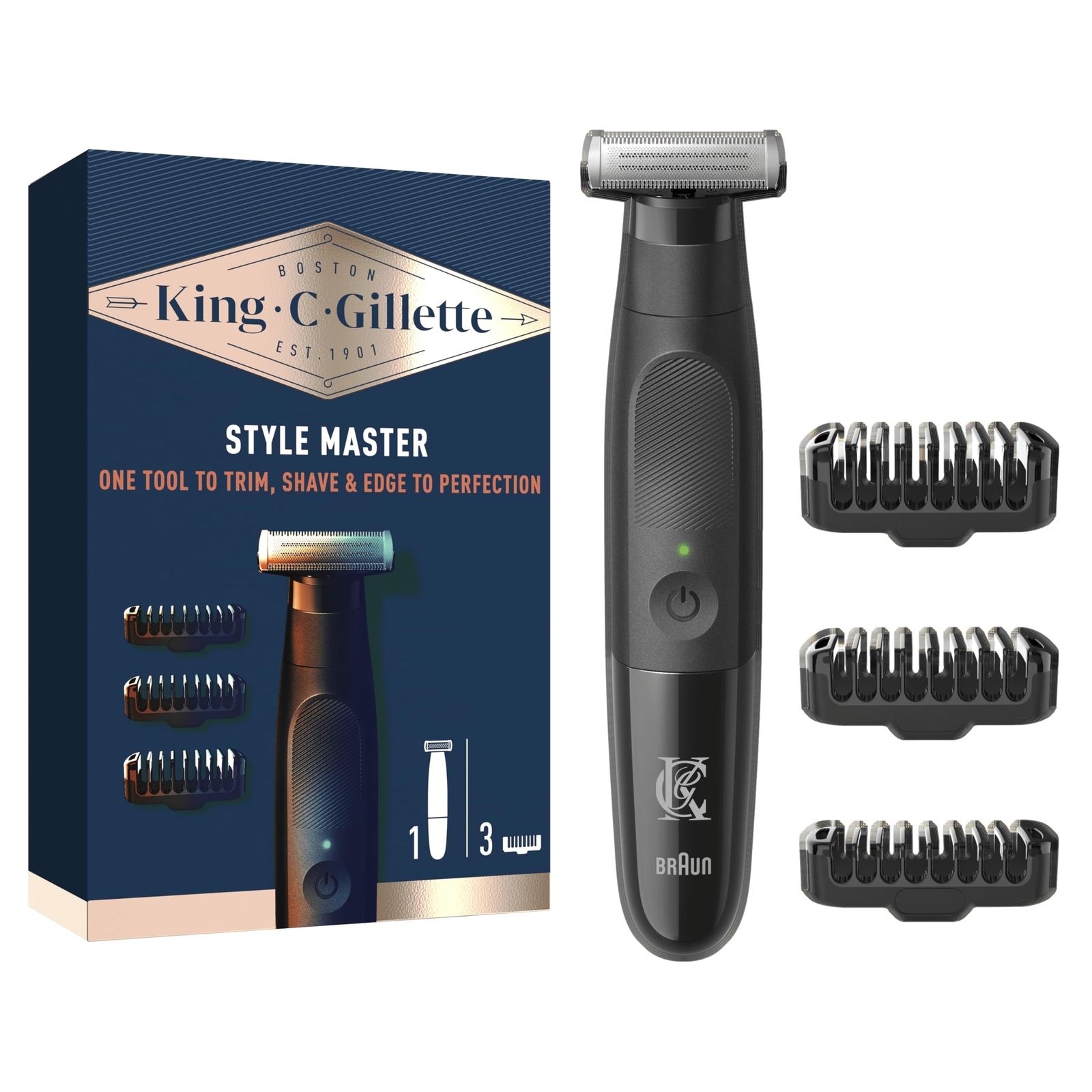 King C. Gillette Style Master Regolabarba Uomo Senza Fili Per REGOLARE RIFINI...