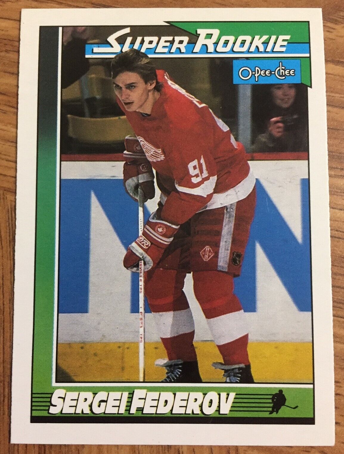 91 92 O-Pee-Chee SERGEI FEDOROV Super Rookie Hockey card #8 Detroit Red  Wings