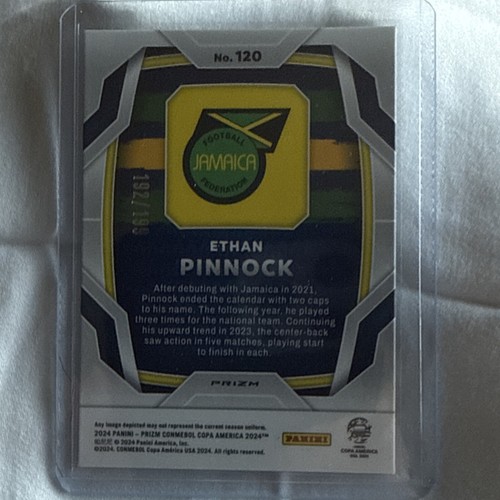 2024 Panini Prizm Copa America Hyper Blue Prizm Ethan Pinnock #’d 192/199 - Picture 9 of 12