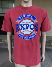 Vintage 90s 1990 Montreal Expos Single Stitch T Shirt Waves Size Medium MLB