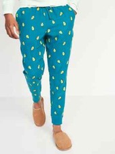 NWT Old Navy Avocado Flannel Jogger Pajama Pants Sleep Lounge Blue Men L XL