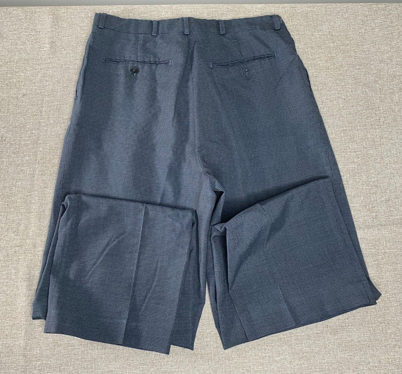 Vintage Roundtree & Yorke Wool Blend Pleated Dress Pants Men's 33 x 32 Blue VTG