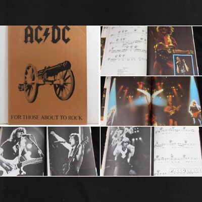 AC/DC For Those About To Rock Songbook 1982 Sheet Music Band Photos Guitar Piano