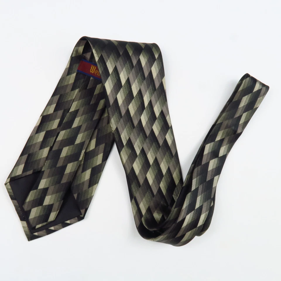 Corbata de Colección Wembley Para Hombre Patrón Geométrico Diamante Negro 58"x4" Clásica Foto 4 de 4