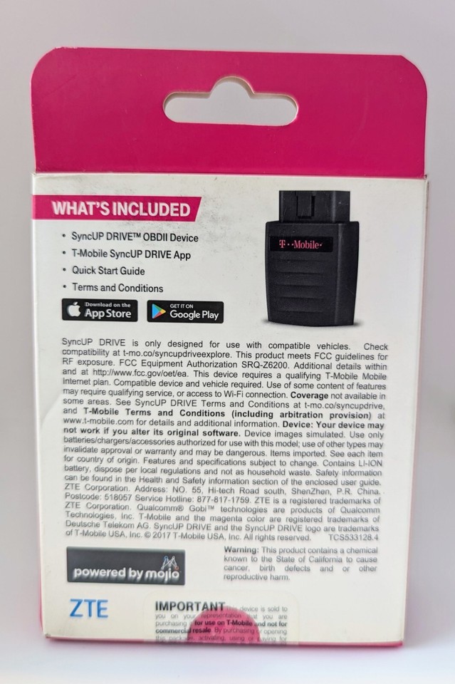 ZTE Z6200 Black TMobile SyncUP Car OBDII WiFi 4G Hotspot Router/Datastick eBay