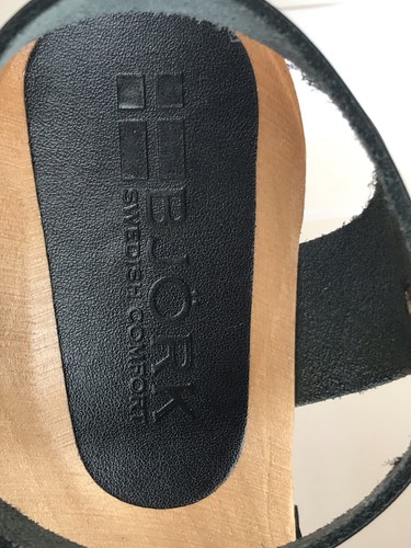 BJORK Swedish Comfort Oiled Leather Clogs Navy Blue Clogs Mila size 36 szs 6-6.5 - Picture 12 of 23