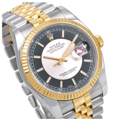 Rolex Datejust 36mm Two-Tone Yellow Jubilee Tuxedo Dial- 116233 | eBay