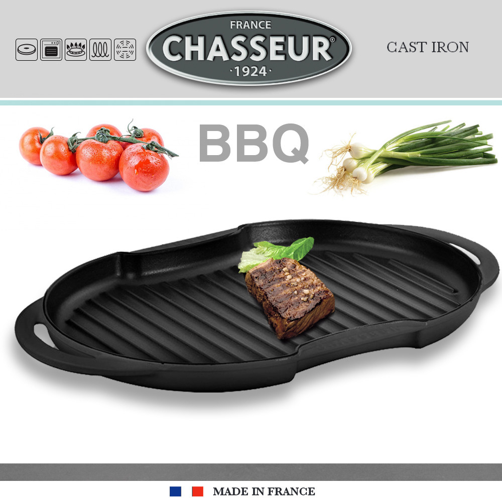 Chasseur-ovali Padella grill 42 x 26 cm-Nero Chasseur-ovali Padella grill 42 x 26 cm-Nero