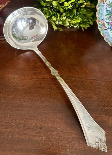 Antique Gorham Sterling Silver Punch / Soup Ladle – Rosette Pattern