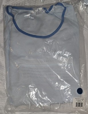New 100% Pima Short Long Set Top & Long Pants Dolphin Hem Atlantic Blue XS Pjs