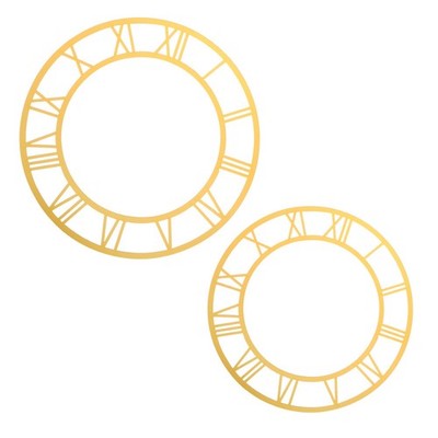 2 Pcs Mirror Clock Wall Sticker Dial Decal Decorative Home Accessories