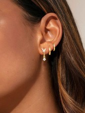 14K Gold Plated Hoop Earrings for Women,Huggie Dainty Butterfly Dangle Jewelry