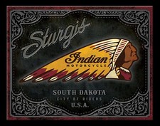 Retro Indian Motorcycle Sturgis South Dakota 16" Tin Metal Sign Made In The USA