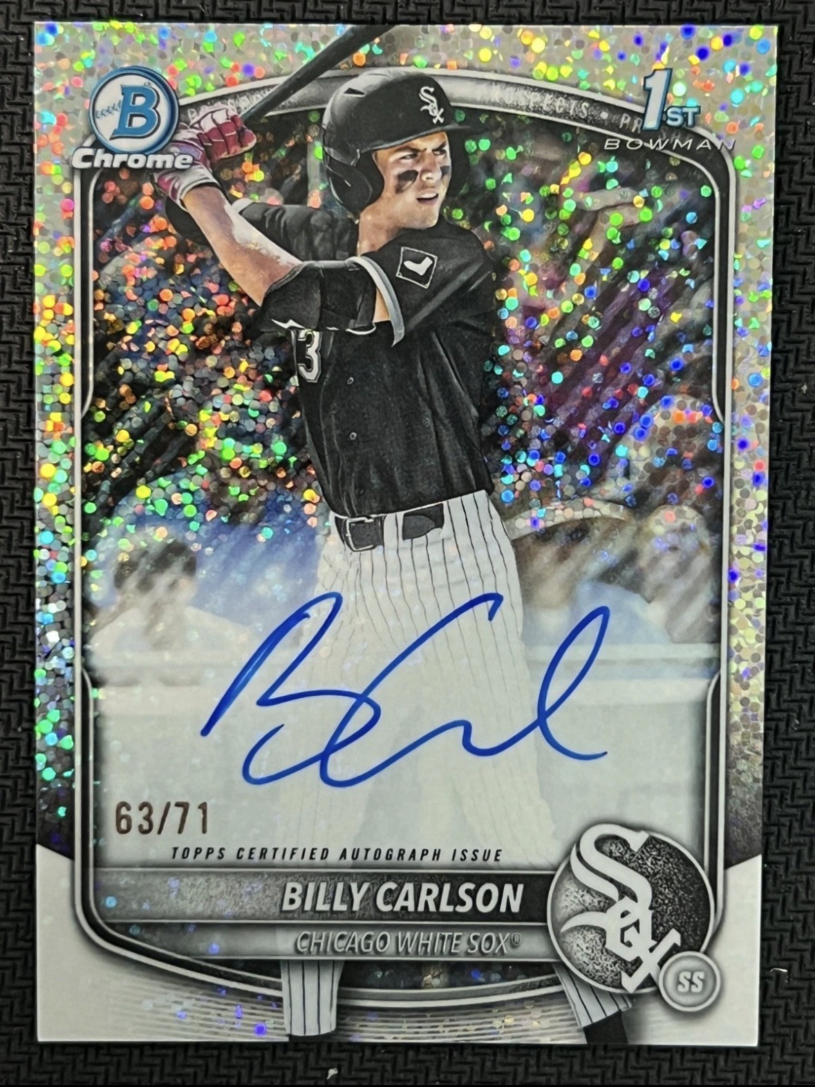 2025 Bowman Draft Chrome Prospects Sparkle Billy Carlson 1st Auto /71