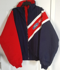 New Nwt Ford Racing Mens Xl Puffer Coat Color Block Jacket Made Usa 90s