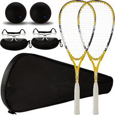2 Pack Beginner Squash Racquet Set Includes Racquets with Racket Bags anti Fog G