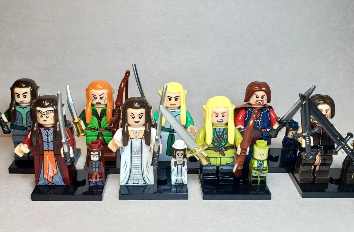Custom Lego Lord of the Rings Elf Minifigures 8 Pack