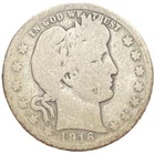 1916 Barber Quarter 90% Silver Better Date Early US Coin