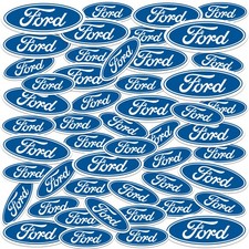 Ford Oval Emblem Die Cut Vinyl 50 Ct Sticker Pack