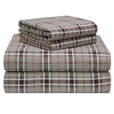 Pointehaven 180 Gsm Luxury 100 Soft Cotton Printed Flannel Sheet Set Twin Xl -