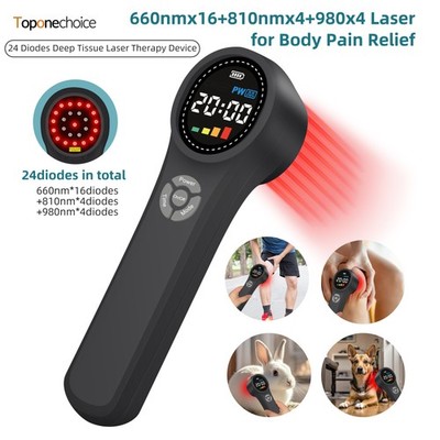 Class Four Lasers Cold Laser Device 660nm*16+810nm*4+980nm*4 for Human and Pets