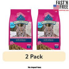 2 Pack Blue Buffalo Wilderness High Protein Salmon Dry Cat Food, 4 lb Bag