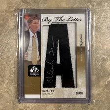 2011-12 SP Authentic Mark Few Gonzaga Coach By The Letter Auto BL-MF #30/35