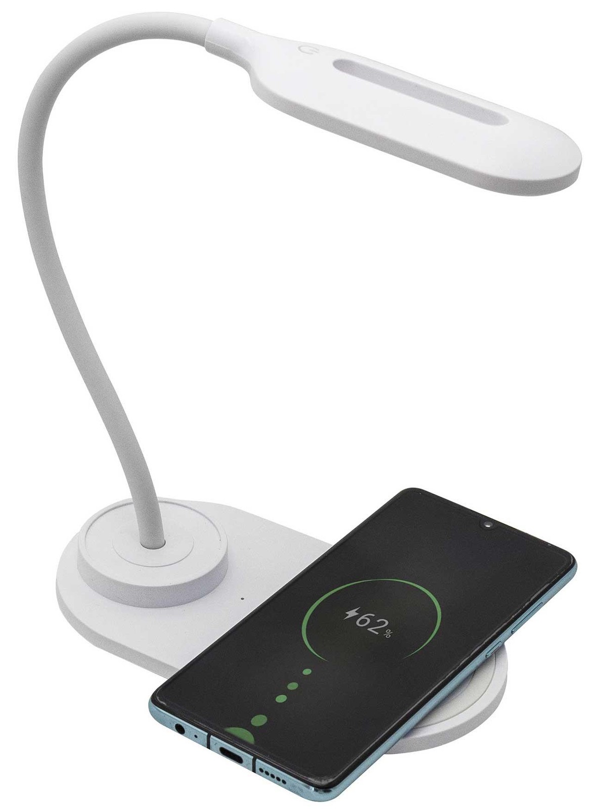 Qi Wireless Charging Lamp  3 Colour Brightness  Touch Control, 360° Adjustable
