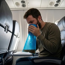 15Pcs Blue Disposable Vomit Bags, Portable Emergency Emesis Pouches